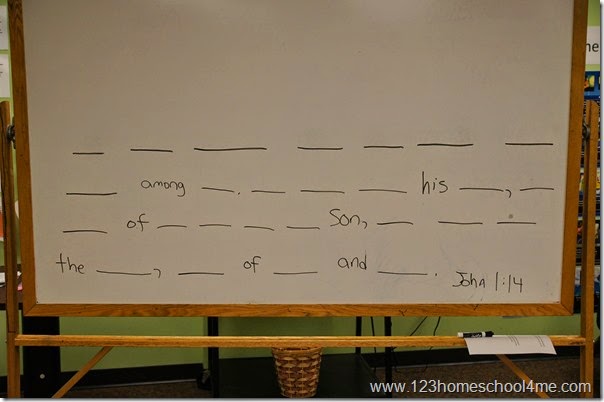 Bible Verse - white board dash memory verse activity for kids in teams Bible Verse - white board dash memory verse activity for kids in teams
