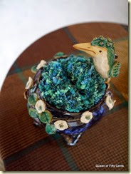 bird bowl with yarn