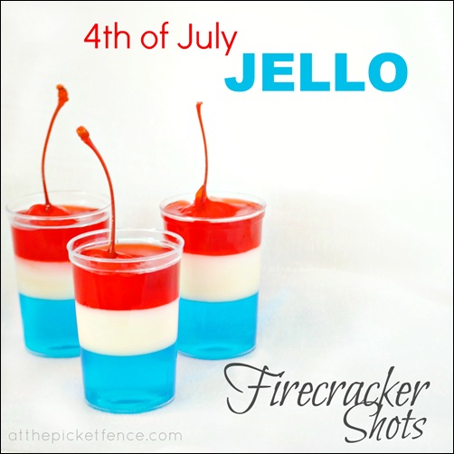 Fourth of July Jello Firecracker Shots jello, shots, 4th of July, desserts, firecrackers, patriotic, alcohol