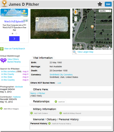 The Ancestry Insider: FamilySearch Publishes Find A Grave Index