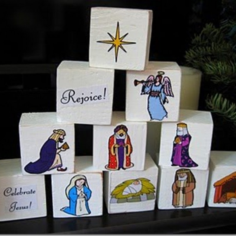 Ideas, belén hecho con pequeñas cajas de cubos