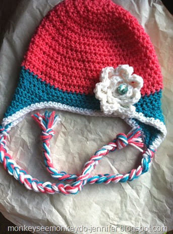 pink and blue flower hat