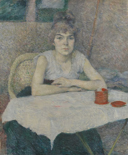 Young woman at a table, 'Poudre de riz'