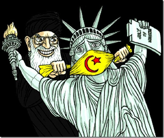 Muslim Cleric gags Lady Liberty
