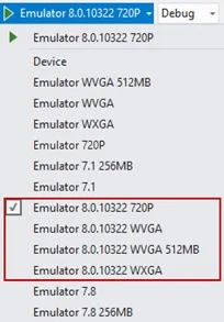 Windows Phone 8.0.10322 Emulators