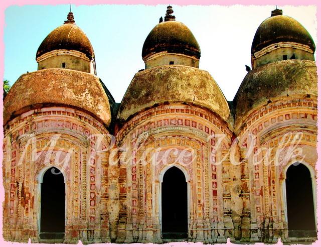 Three-doemed prayer rooms and doorways, Rajbari Temples, Kalna, West Bengal