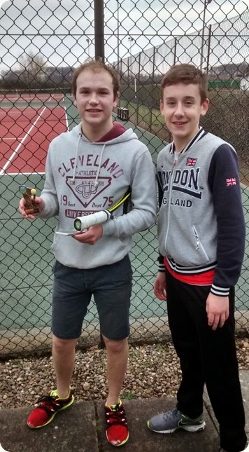 Final – Ollie Cox with trophy and George Raiswell