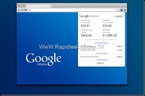 Chrome Addons Google AdSense Publisher Toolbar View your AdSense account without leaving your website. (by Google) 