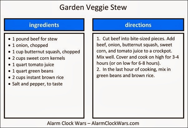 garden veggie stew recipe card