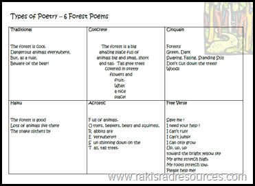 Use this free poster to help your students learn about the different types of poetry