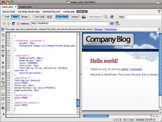 Titre des articles pour personnaliser un thème Wordpress avec Dreamweaver