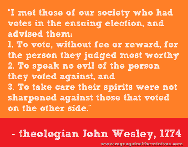 quote on voting by theologian John Wesley