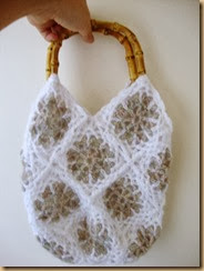 crochet mexican white flower bag