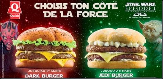 quick burger star wars yoda jedi darth maul burger Star Wars Hamburger