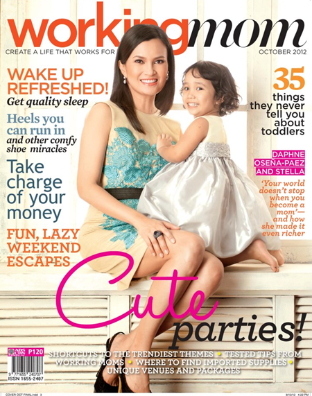 Daphne Oseña-Paez and daughter Stella cover Working Mom Oct 2012