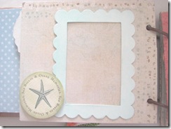 Beach journal blue and tan picture frame matboard page front