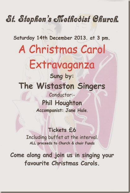 Wistaston Singers - A Christmas Carol Extravaganza - Sat 14 Dec 2013