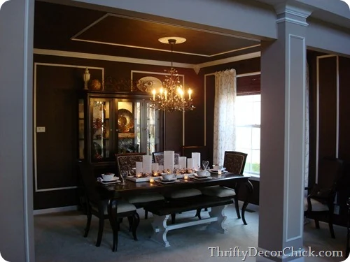 chocolate brown dining room