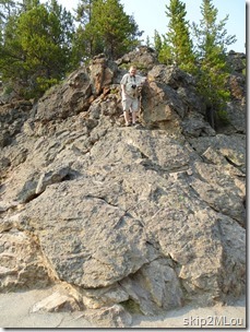 Sept 4, 2012: Ken up above. The rock wasn't that high, but awkward enough with a stiff ankle.