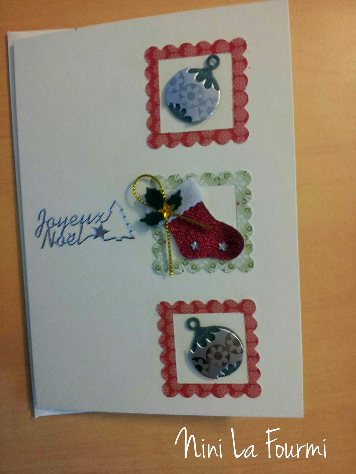 Nini La Fourmi: DIY Tuto Carte scrappée de Noël