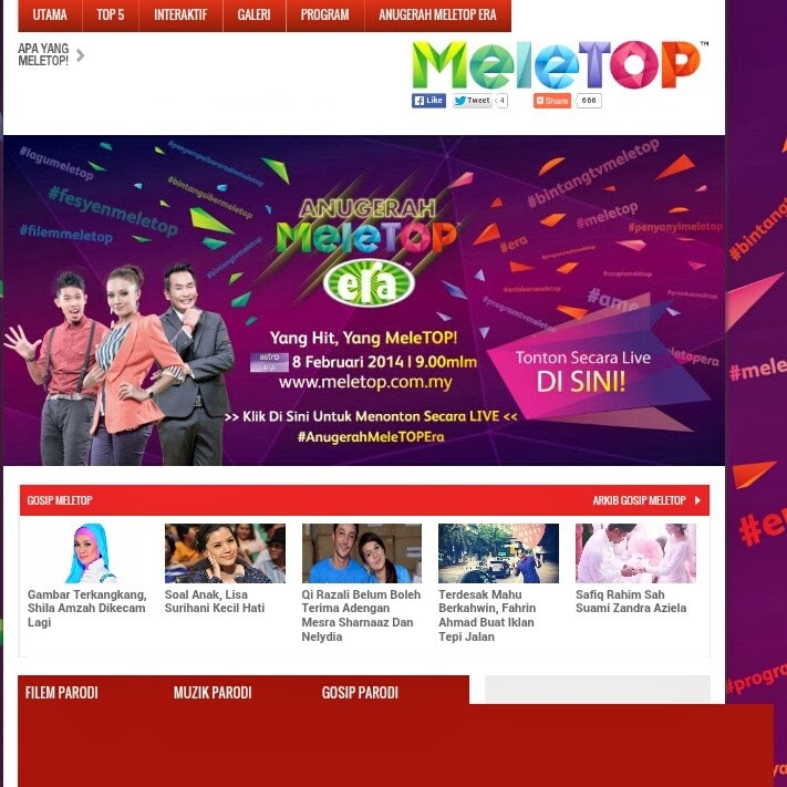 My Life & My Loves ::.: Tonton LIVE Anugerah Meletop Era