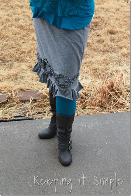 grey knit ruffle skirt (5)