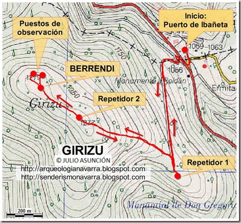 Mapa ruta Girizu