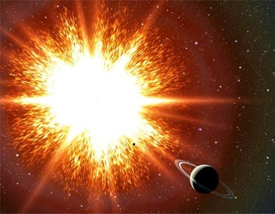 ilustração de uma bomba relógio cósmica