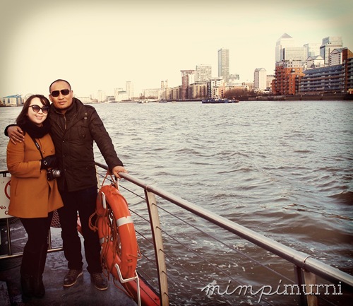 That's us with part of Canary Wharf in the background.