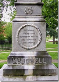 Front inscription on McDowell monument in Danville, KY