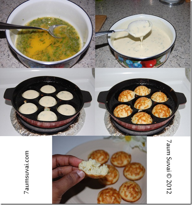 Egg paniyaram Process