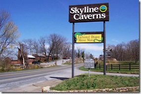 Belle Boyd and Jackson marker JD-1 at entrance to Skyline Caverns