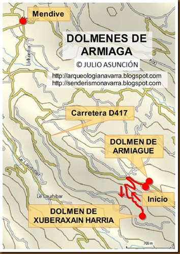 Mapa dolmenes Armiaga