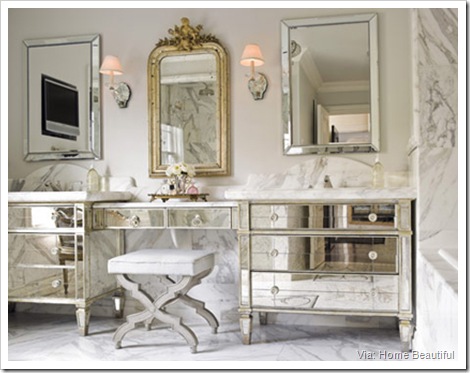 Master Bath of Mirrors and Marble (home beautiful)