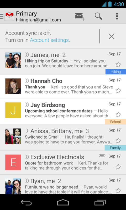 gmail android 3