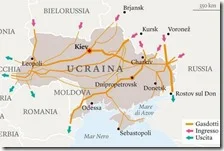 Tutti i gasdotti che passano dall'Ucraina, in una mappa