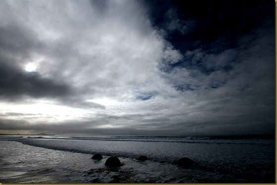 Boulders sea sky