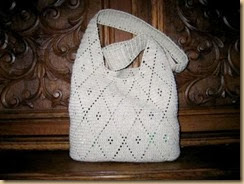 crochet white purse