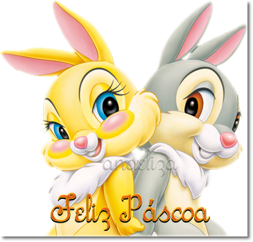Imagem para face Feliz Páscoa desenho de casal de coelhinhos 4318