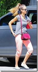EXCLUSIVE TO INF. ALL-ROUNDER.<br />August 20, 2013: Jessica Alba is seen after leaving the gym wearing bright pink pants today in Los Angeles, California.<br />Mandatory Credit: RCF/INFphoto.com Ref.: infusla-264|sp|EXCLUSIVE TO INF. ALL-ROUNDER.