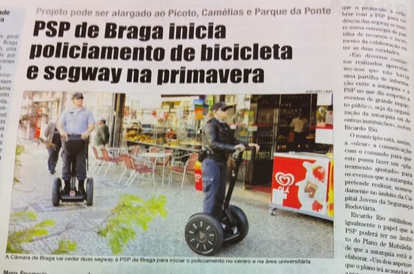 PSP de Braga vai ter patrulhas em bicicleta e Segway a partir da primavera