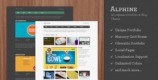 Alphine - Wordpress Portfolio and Blog Theme