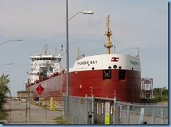 8442 Thorold -  Welland Canals Parkway - Thunder Bay lake freighter leaving Lock 6