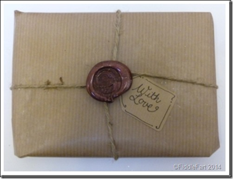 Parcel with wax seal