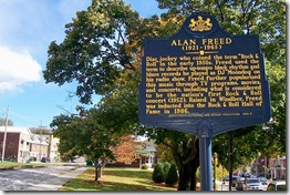 Alan Freed marker looking east toward Miner's Park