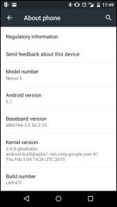 Android 5.1 R3 running on Nexus 5