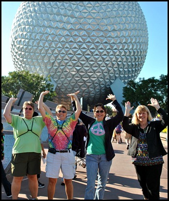 03 - Gin, Syl, Tricia, Laura holding up Epcot Ball