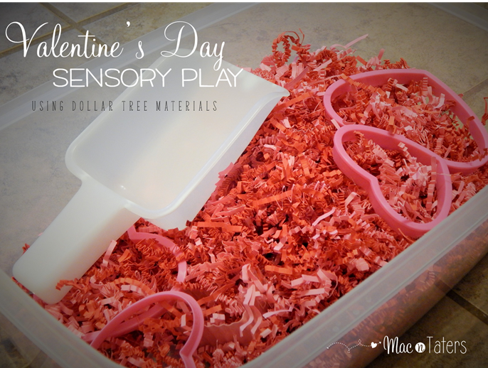 Valentine's Day Sensory Bin Using Dollar Tree Materials
