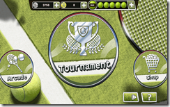صورة النافذة الرئيسية حيث يمكنك إختيار الجيم الذى تلعبه سواء بطولة تنس أو مواجهة سريعة