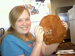Katie with huge pancake 6.4.11